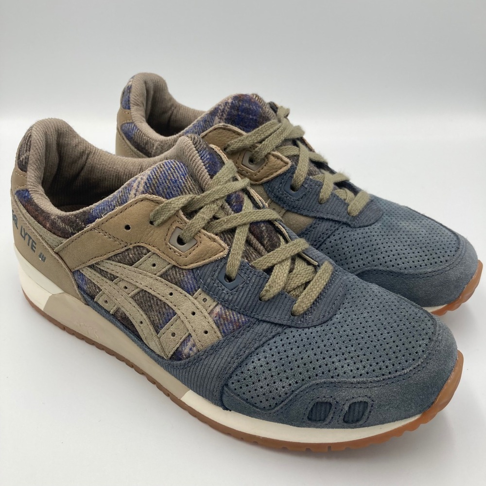 ASICS Gel Lyte III‎ Tarmac/Mink Plaid Suede Casual Sneakers Mens Size 8 - Picture 5 of 9